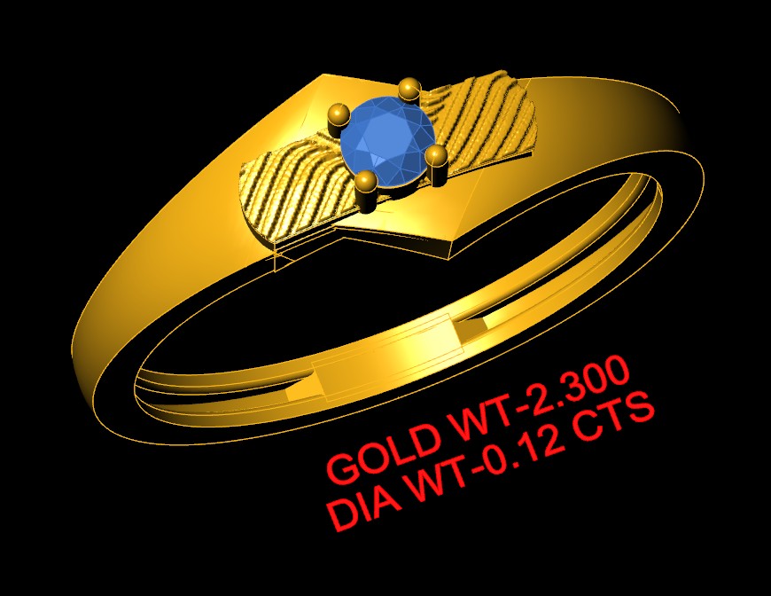 Golden Ribbon Solitaire Ring