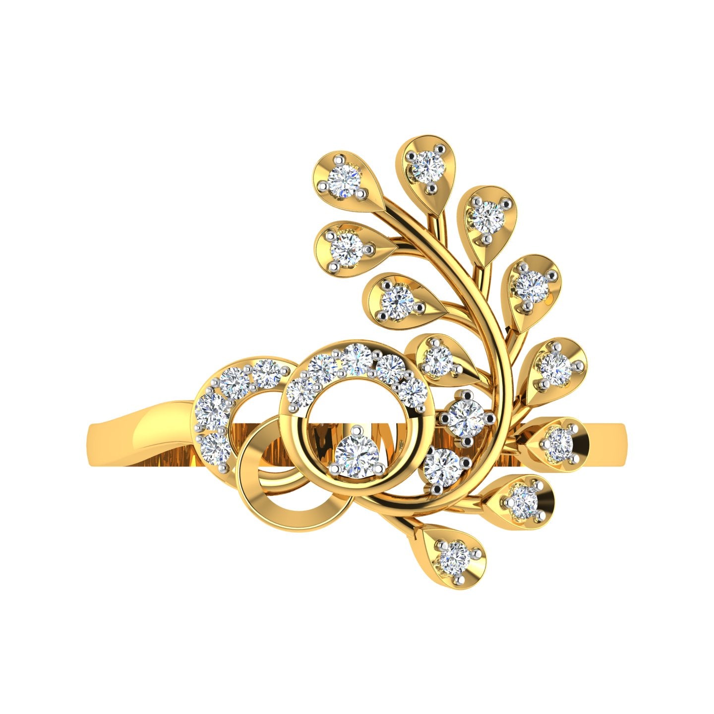 Glitz Leaf" Diamond Ring