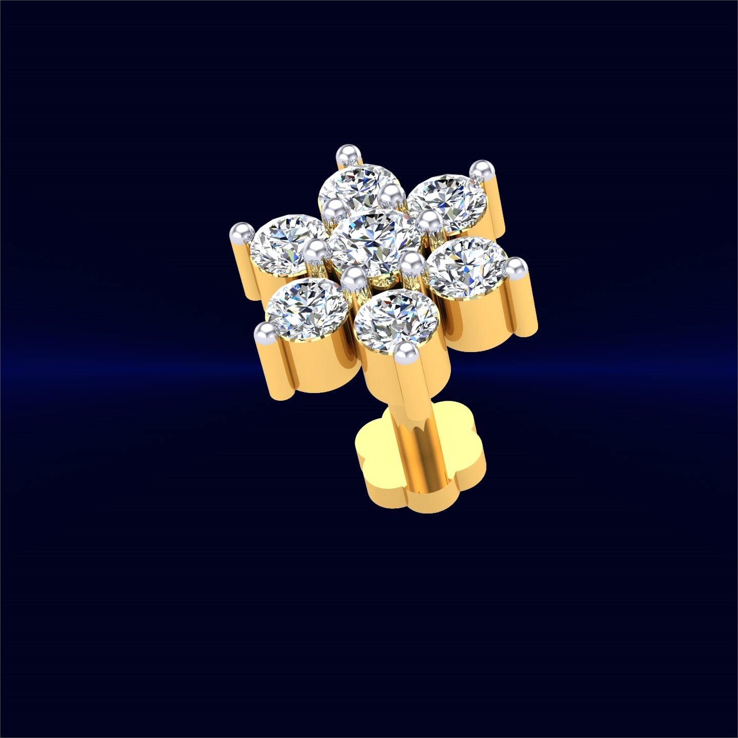 Classic Floral Diamond Nose Pin