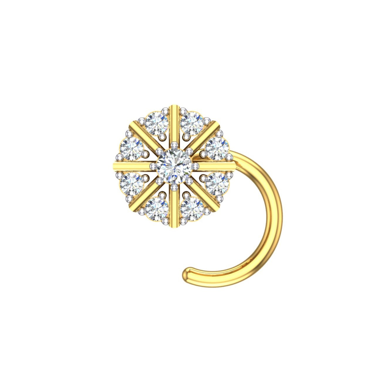 Sunburst Radiance Diamond Nose Ring