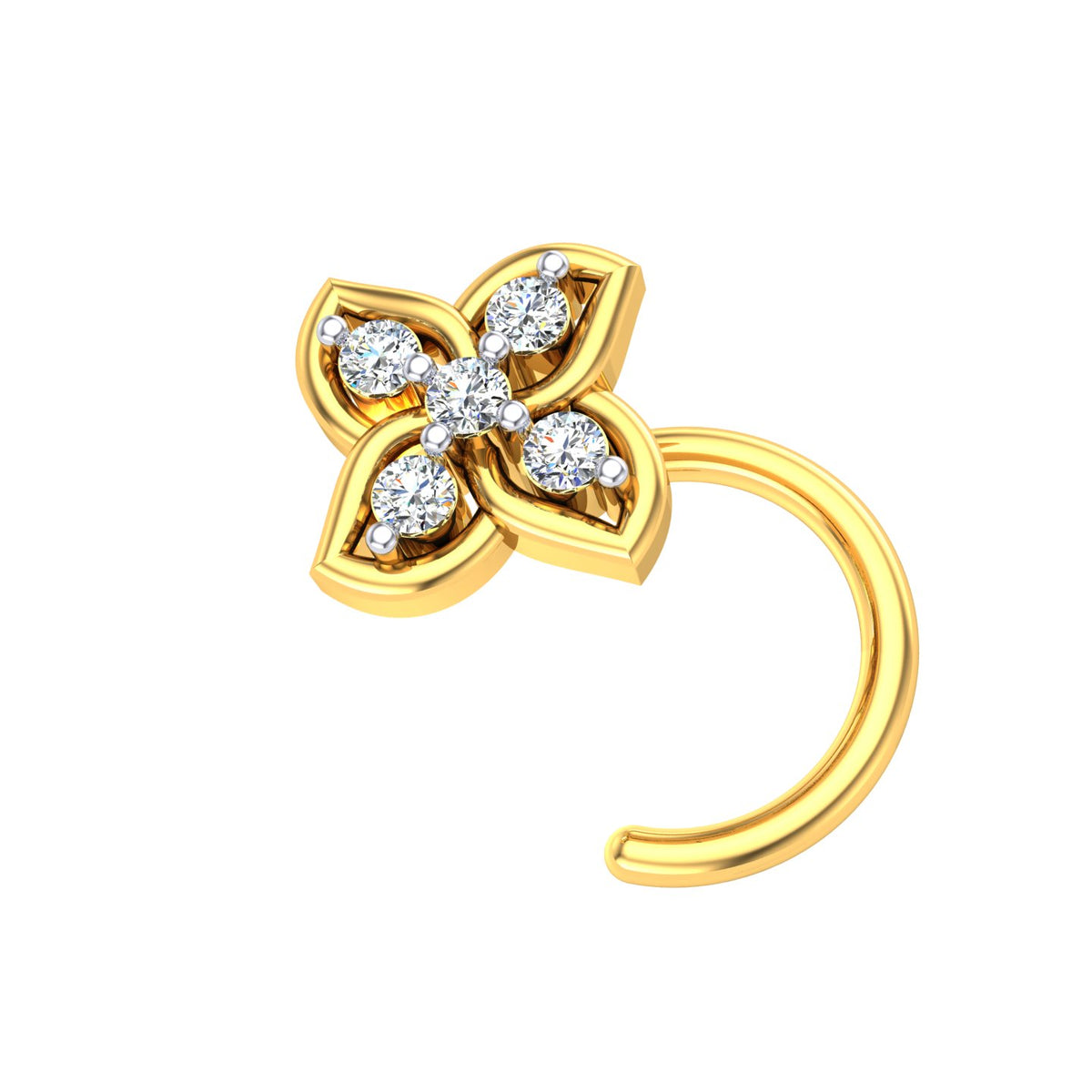 Petal Spark Diamond Nose Pin