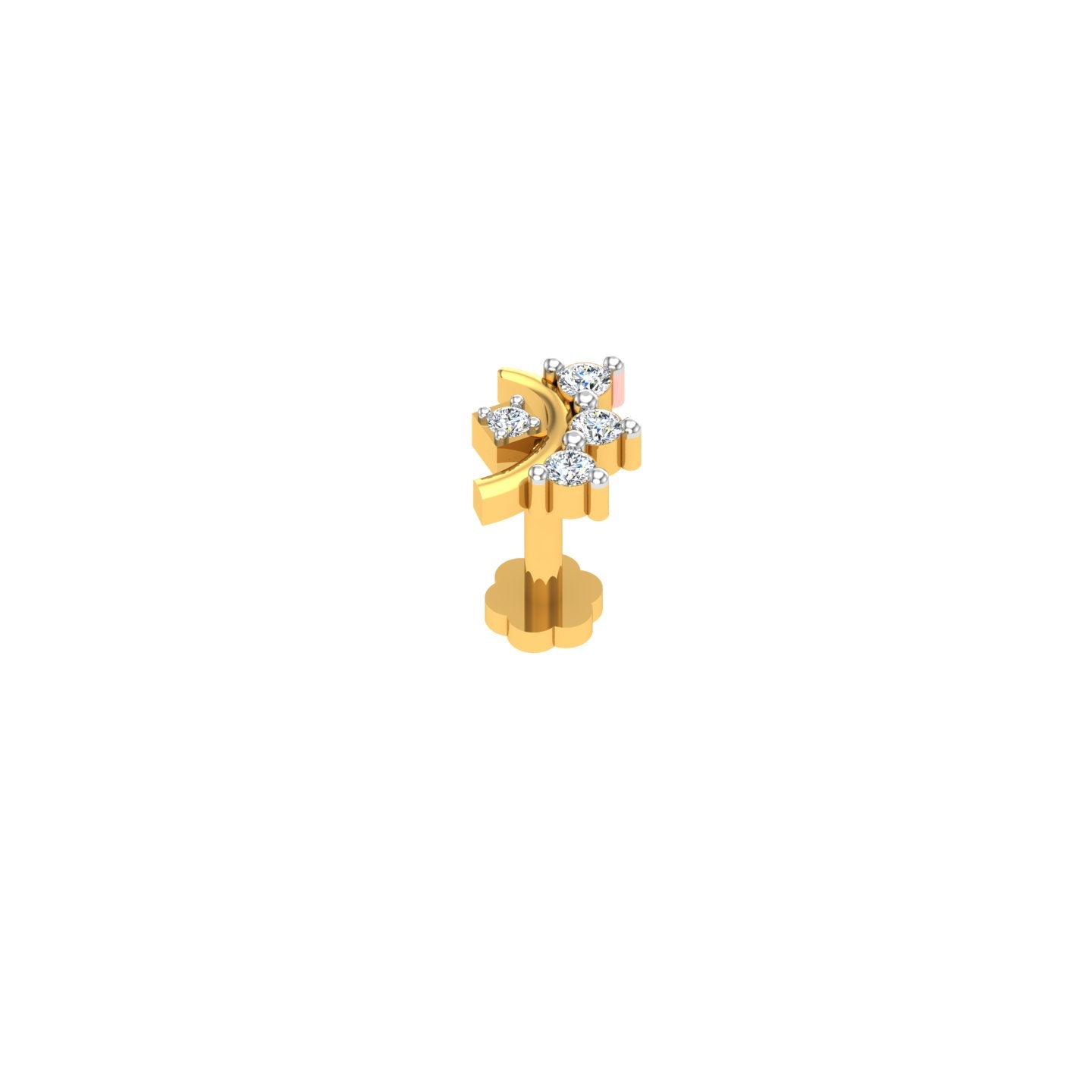 Moon Arc Diamond Nose Pin