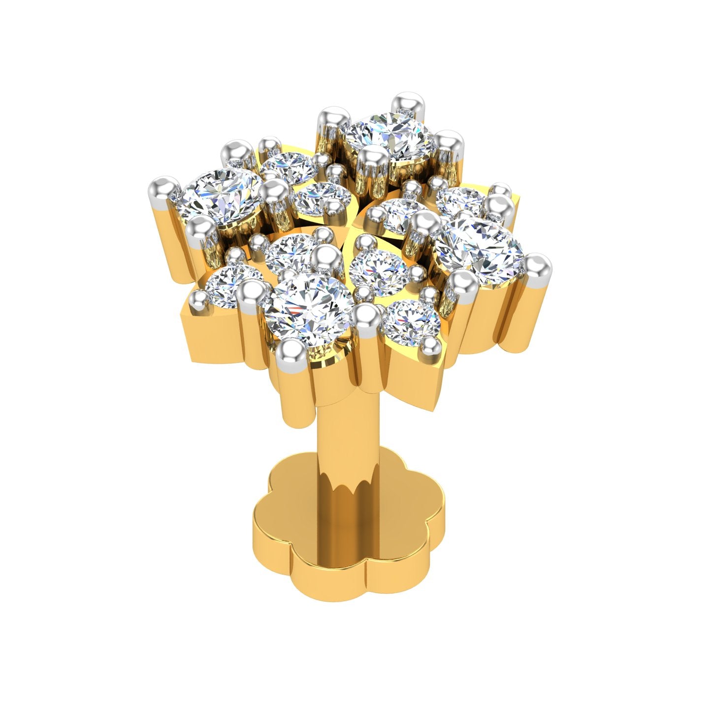Royal Snowflake Diamond Nose Pin