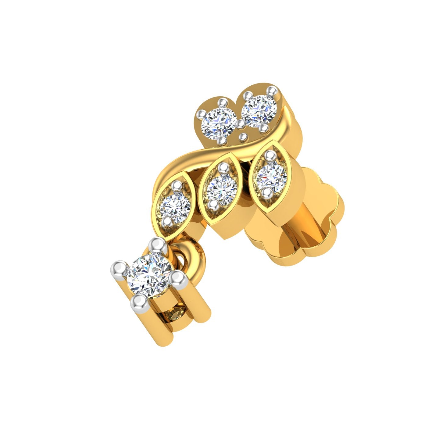 Florentine Vine Diamond Nose Pin