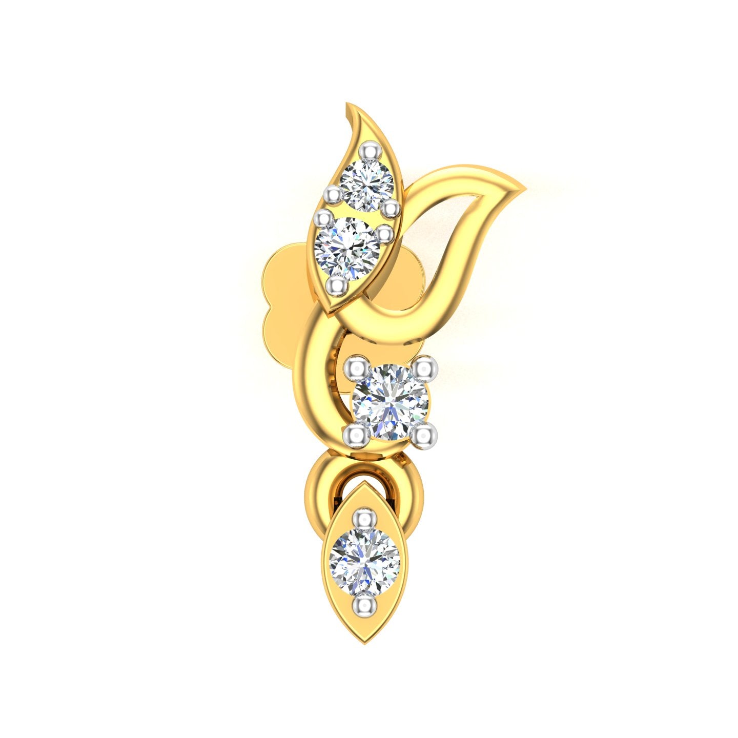 Veloura Leaf Diamond Nose Screw