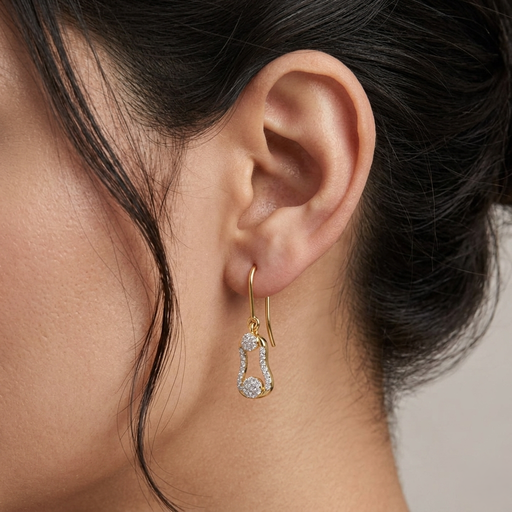 Dual Circle Diamond Hanging Drops