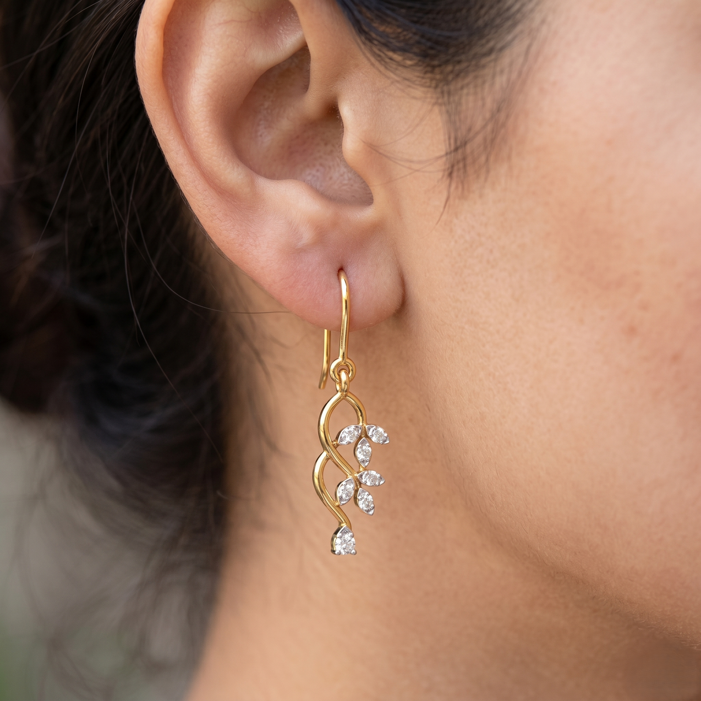 Trio Poire Diamond Hanging Drops