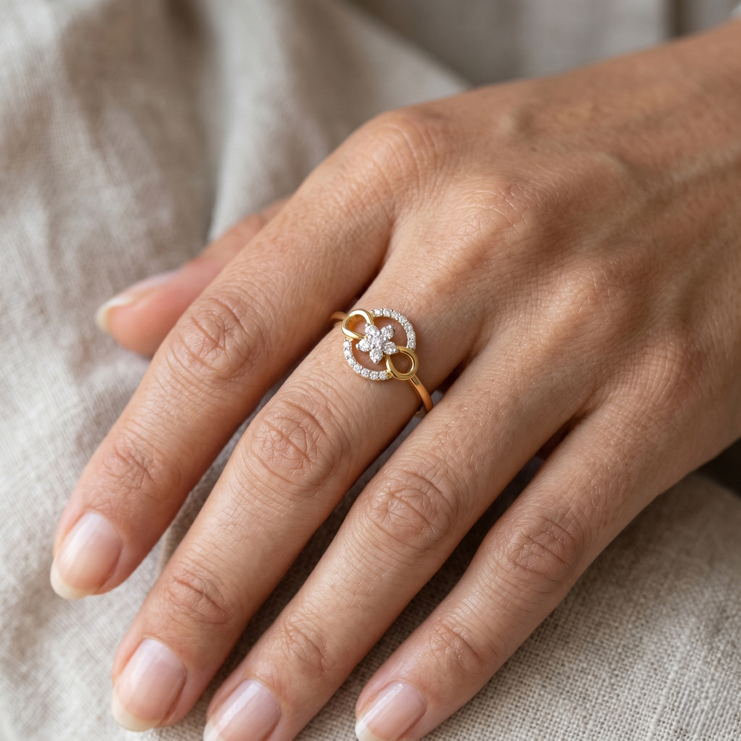Infinity Bloom Diamond Ring