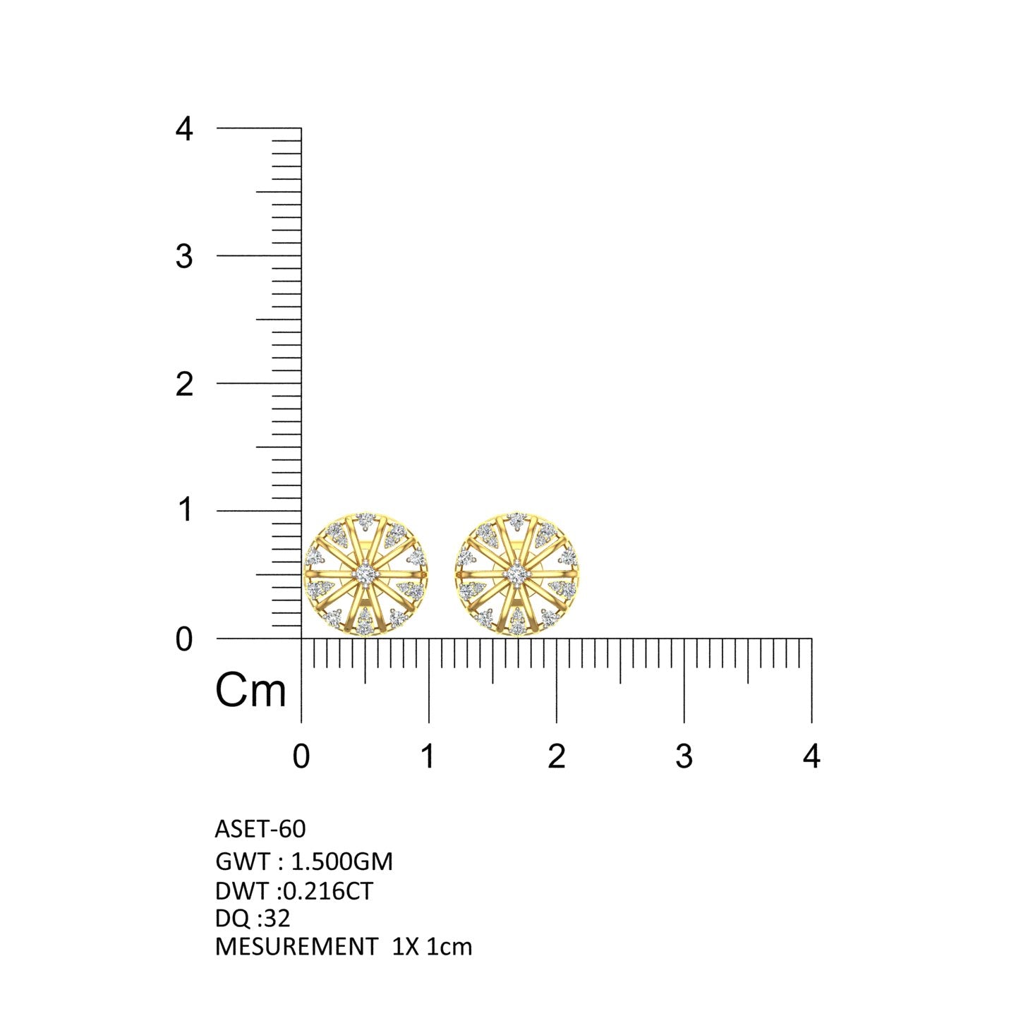 Celestial Wheel Diamond Ear Tops