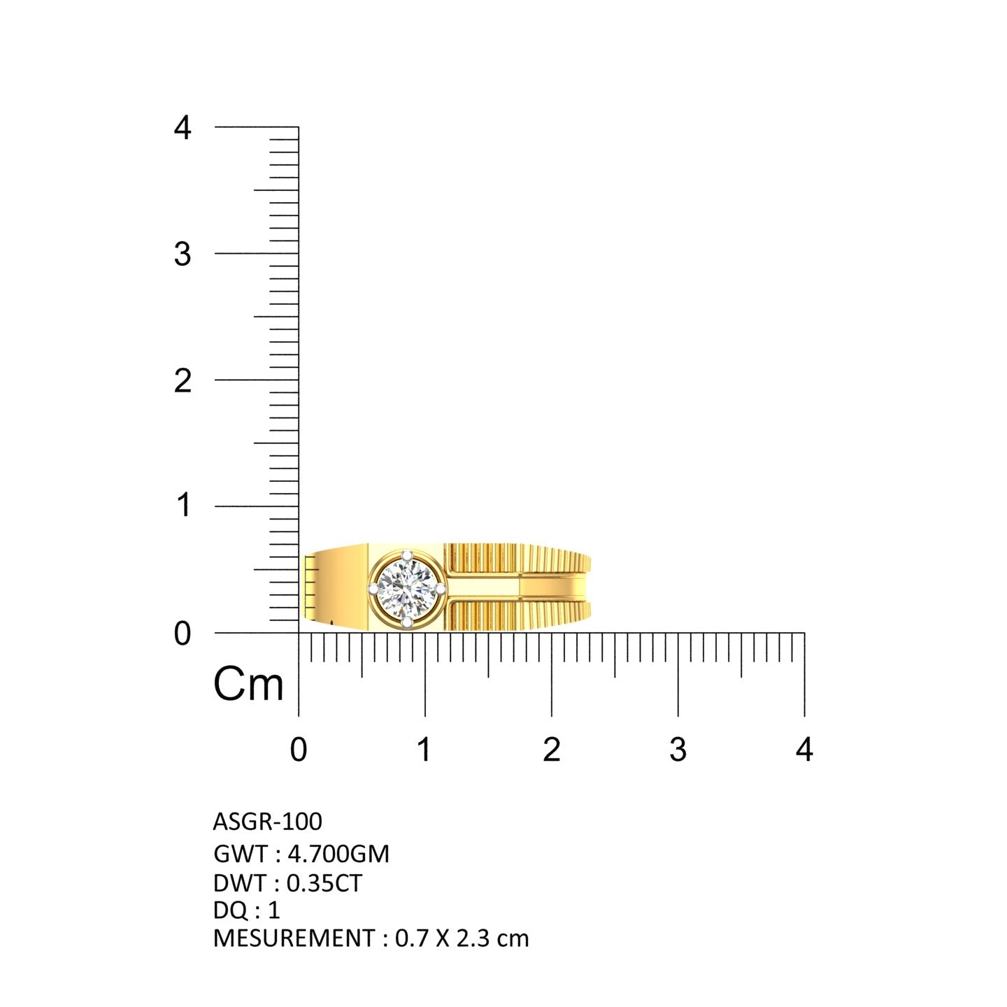 Croc Solitaire Men's Ring