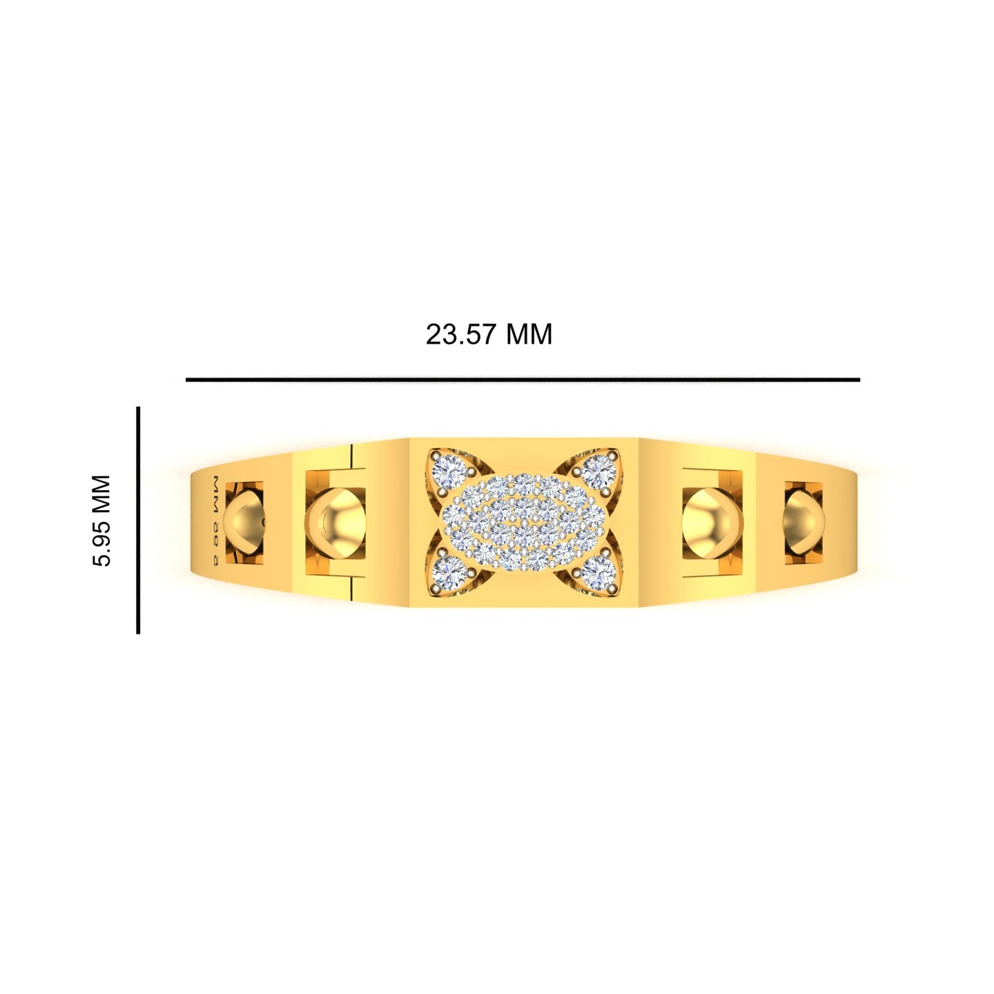 Royal Oval Crest Diamond Ring