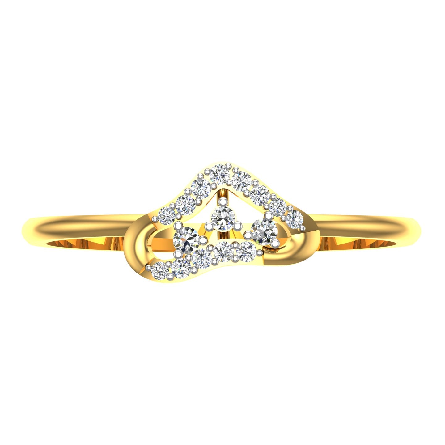 Trillion Shield Diamond Ring