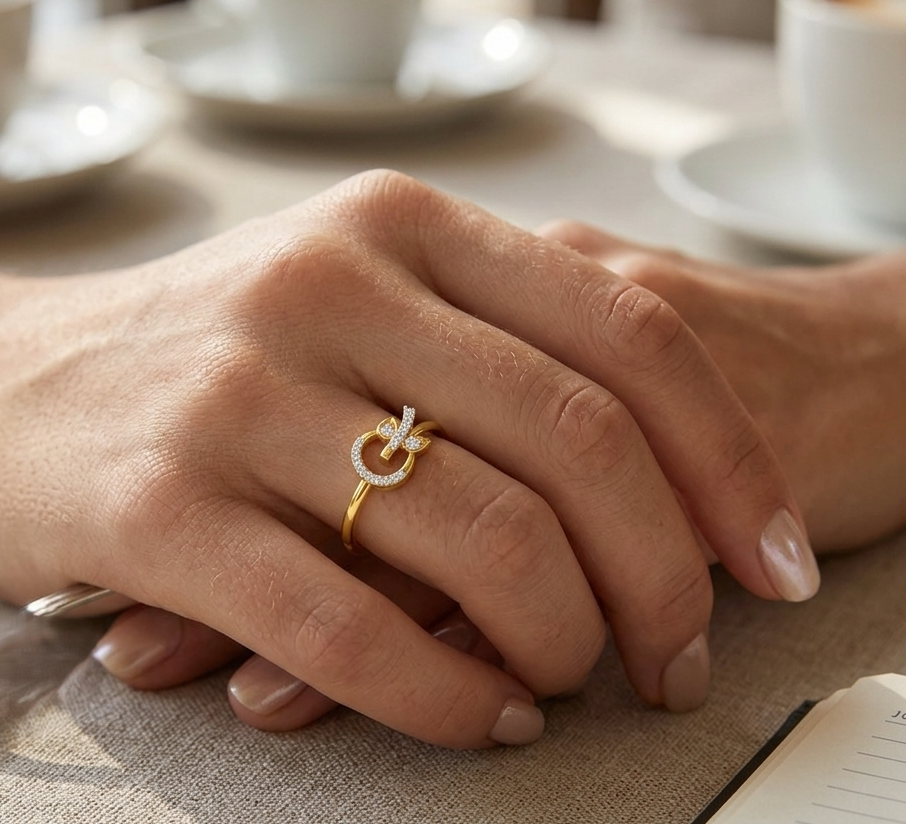 Divine Trishul Om Diamond Ring