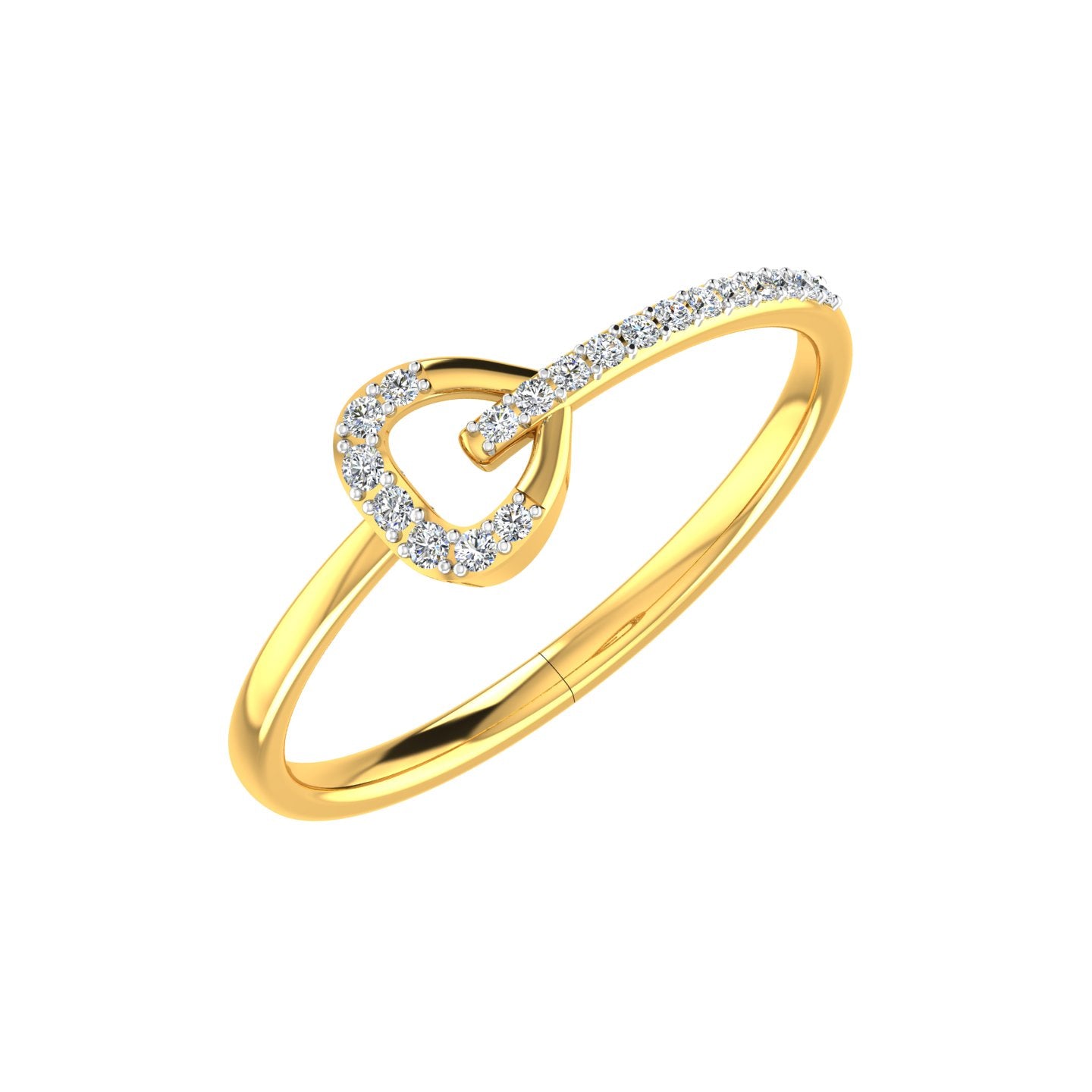 Heart Curve Diamond Ring