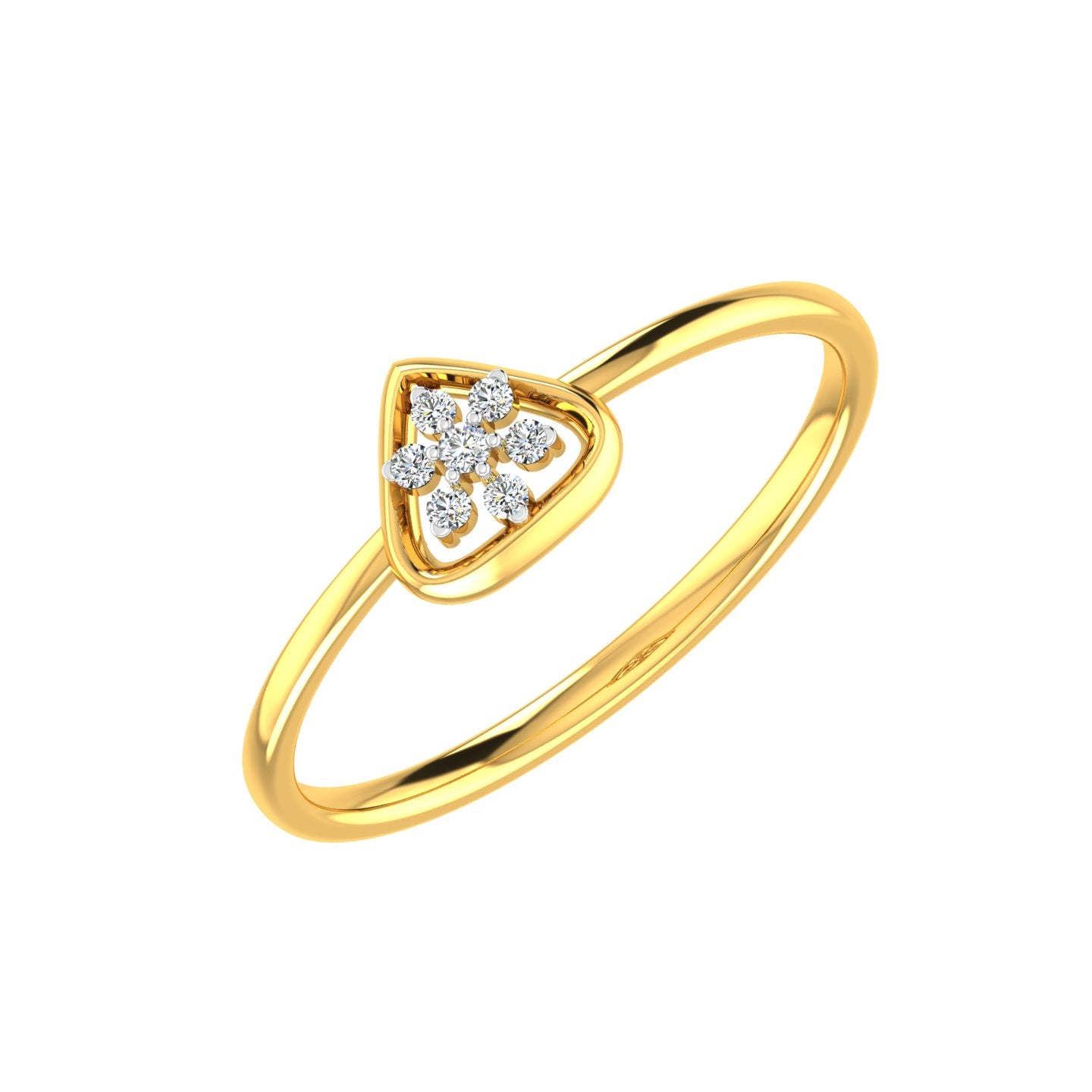 Trillion Floret Halo Diamond Ring
