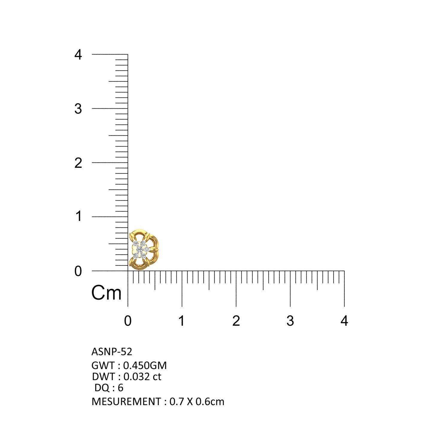 Petal Loop Diamond Nose Pin