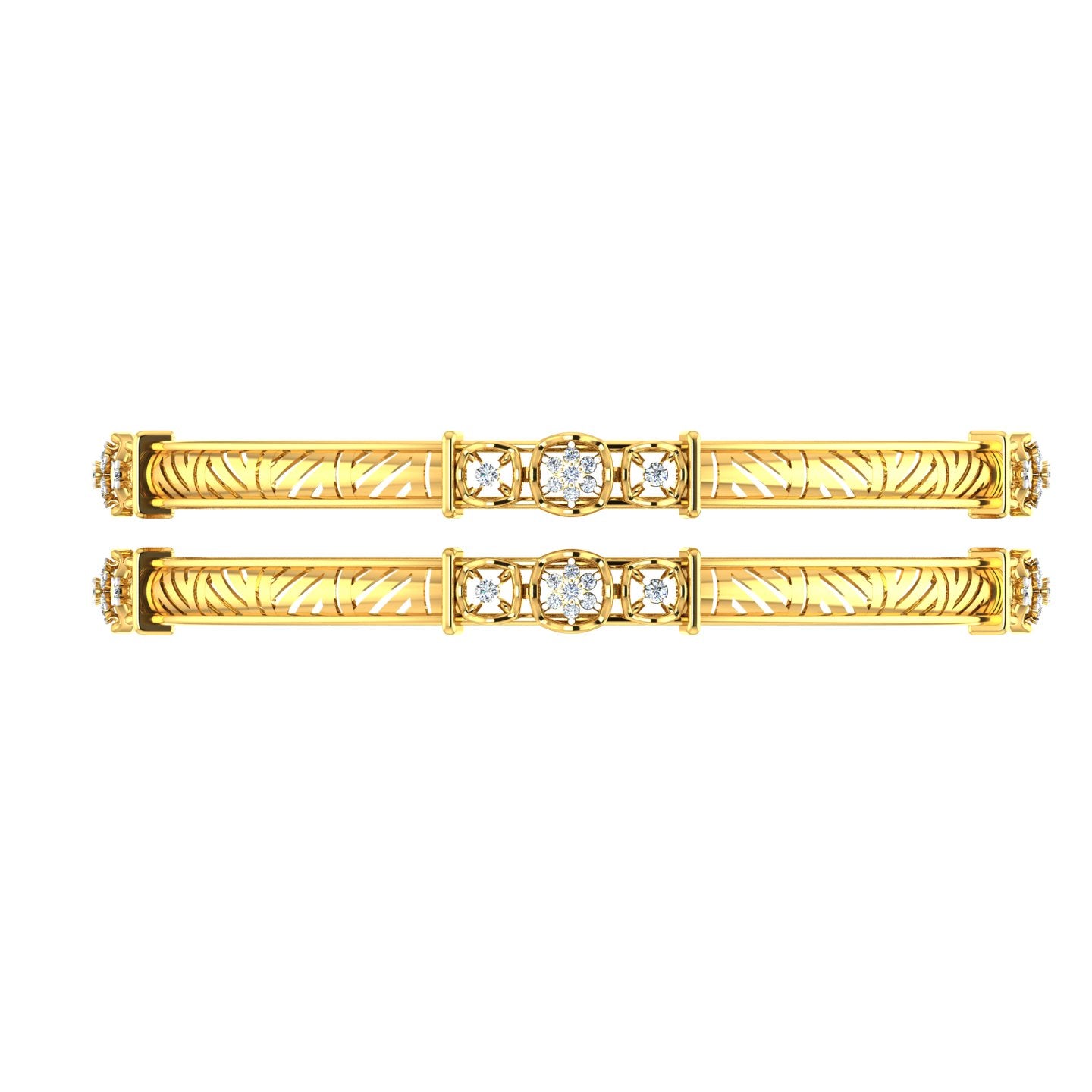 Floral Harmony Diamond Bangles