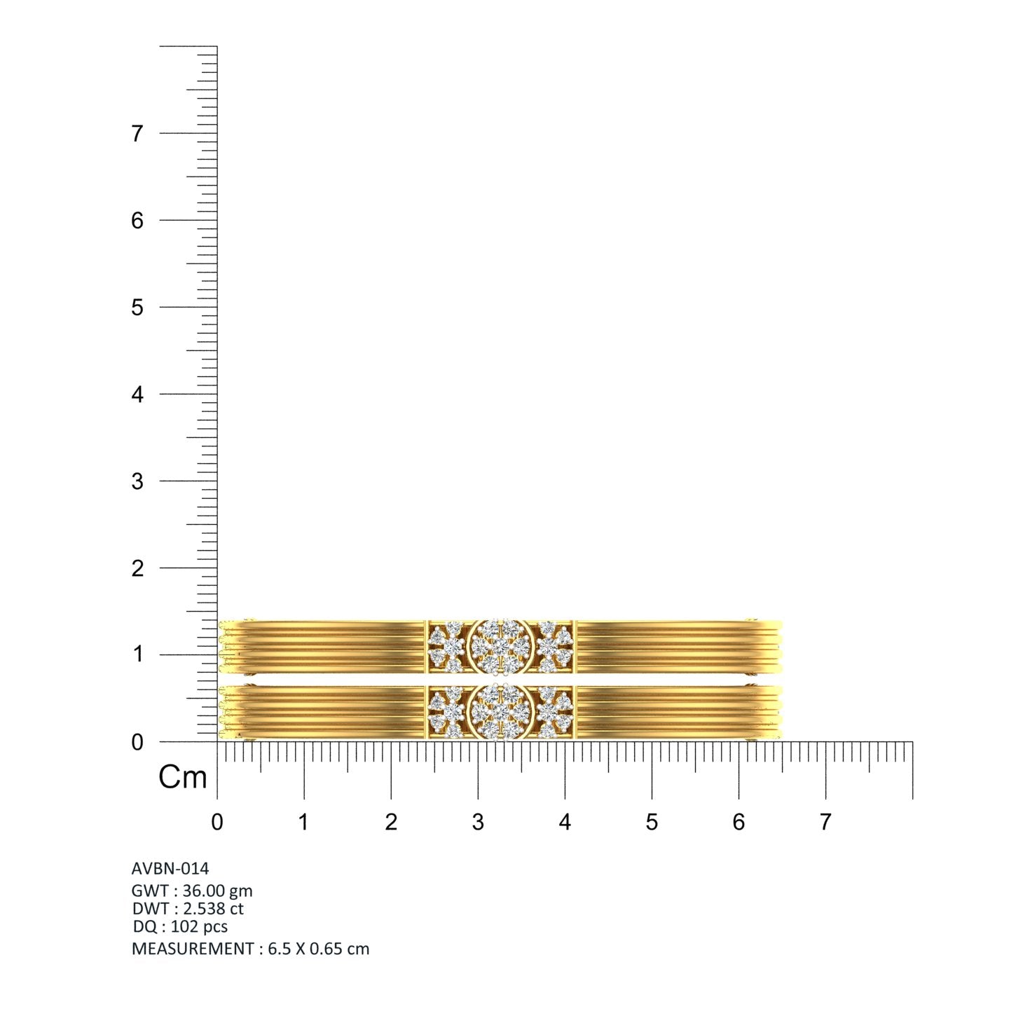 Multi-line gold-plated bangle
