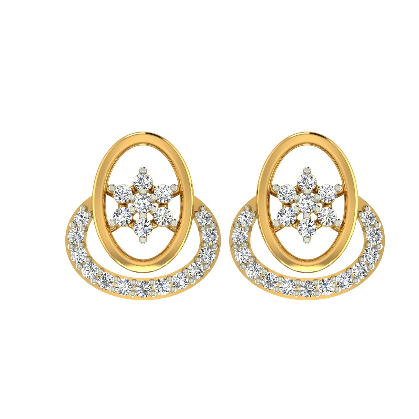Oval Bloom Halo Diamond Tops