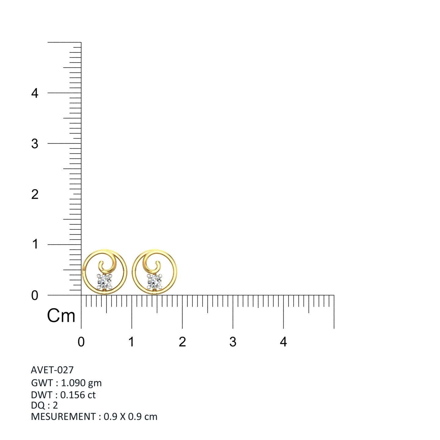Celestial Spiral Solitaire Ear Tops