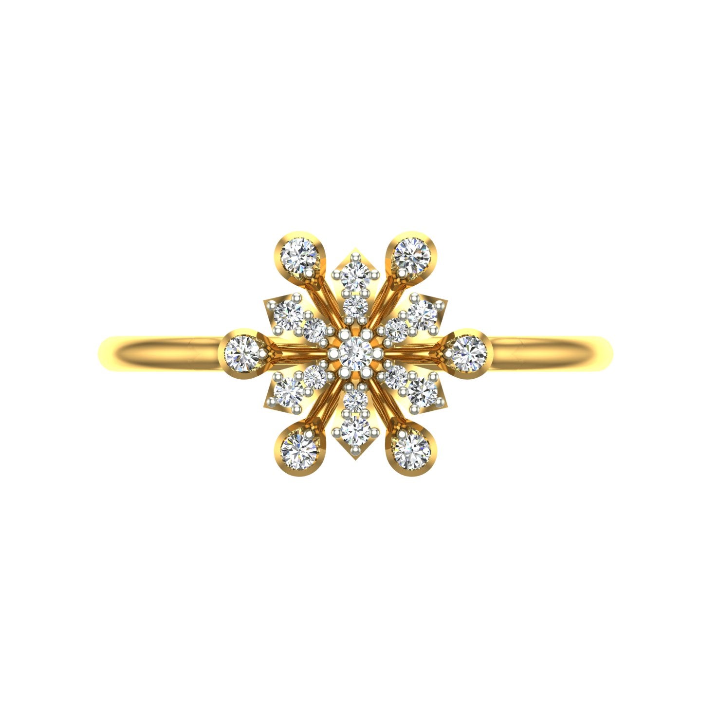 floral-inspired diamond cluster ring