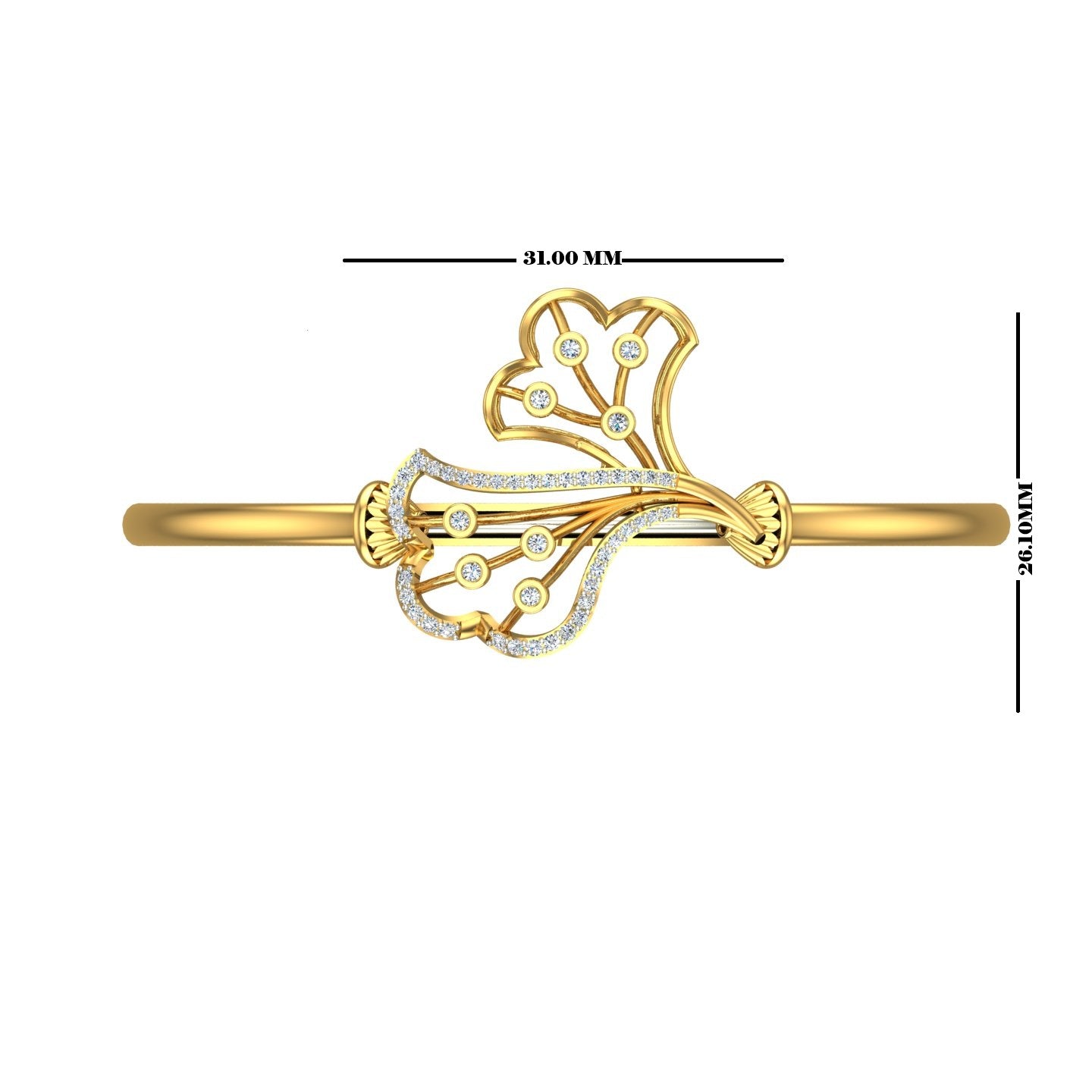 Royal Peacock Grace Diamond Open Kada