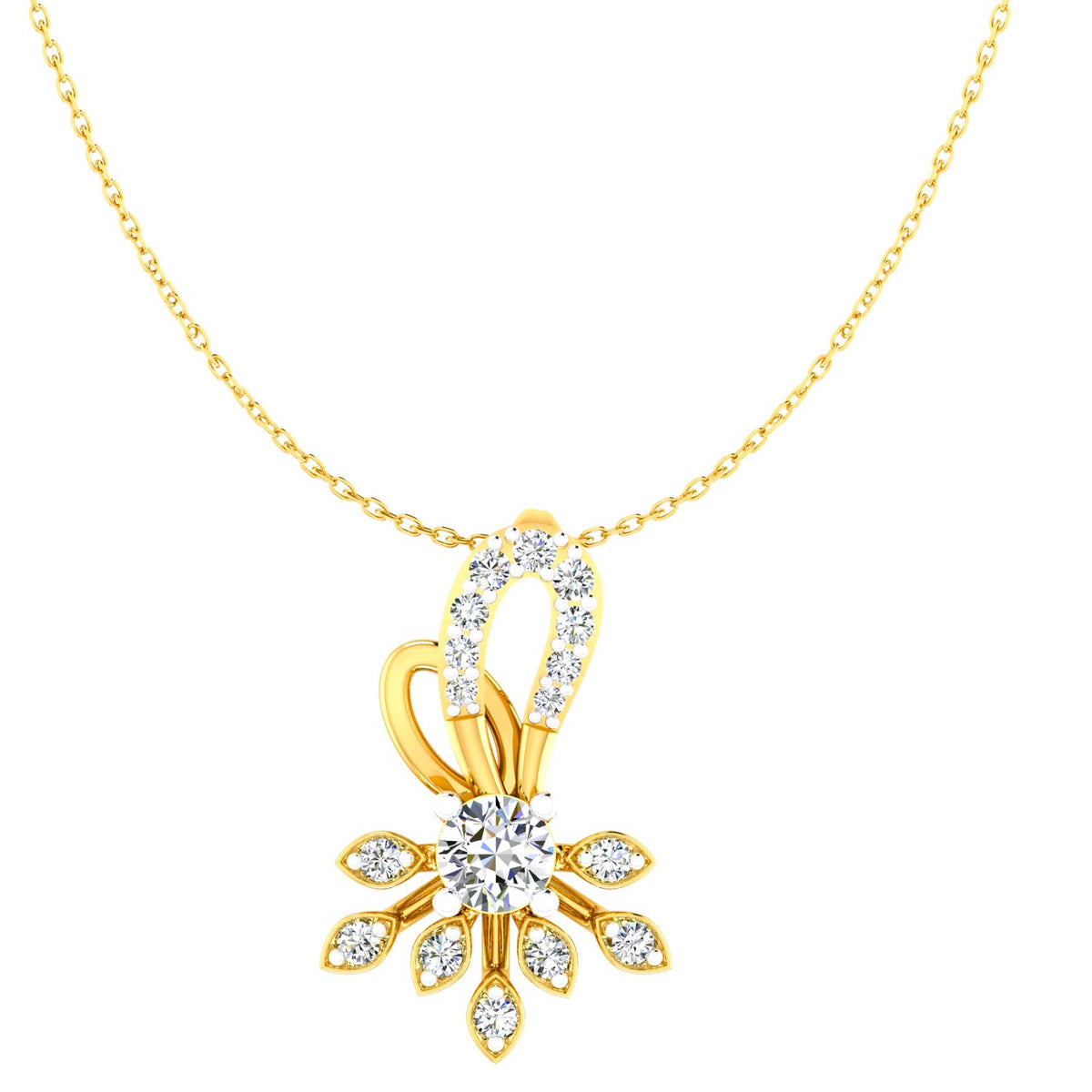The Imperial Solitaire Floraburst Pendant
