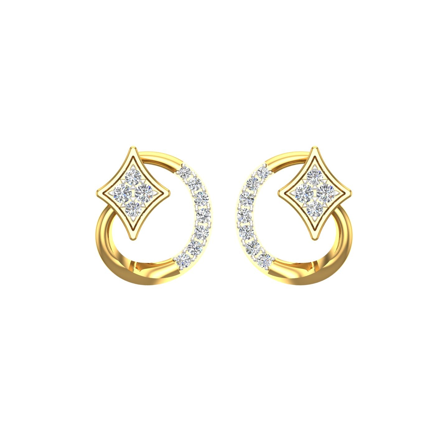 Aurora Halo Diamond Earrings