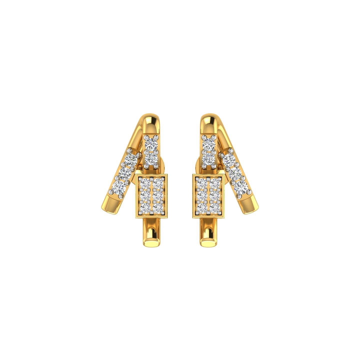 Infinity Angle Diamond Earrings