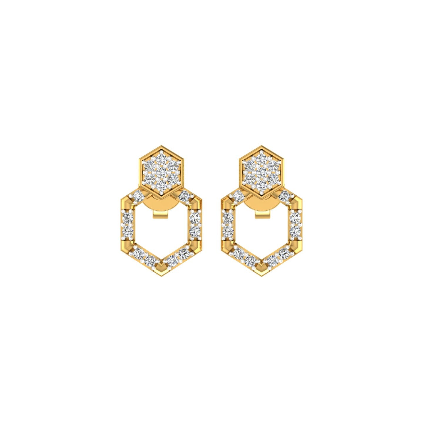Hexa Bloom Diamond Ear Tops