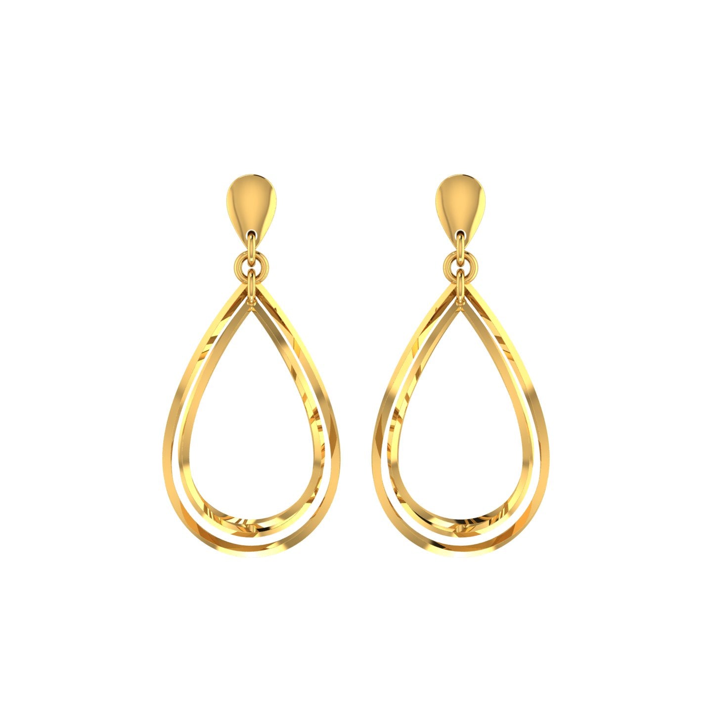 Golden Cascade Teardrop Earrings