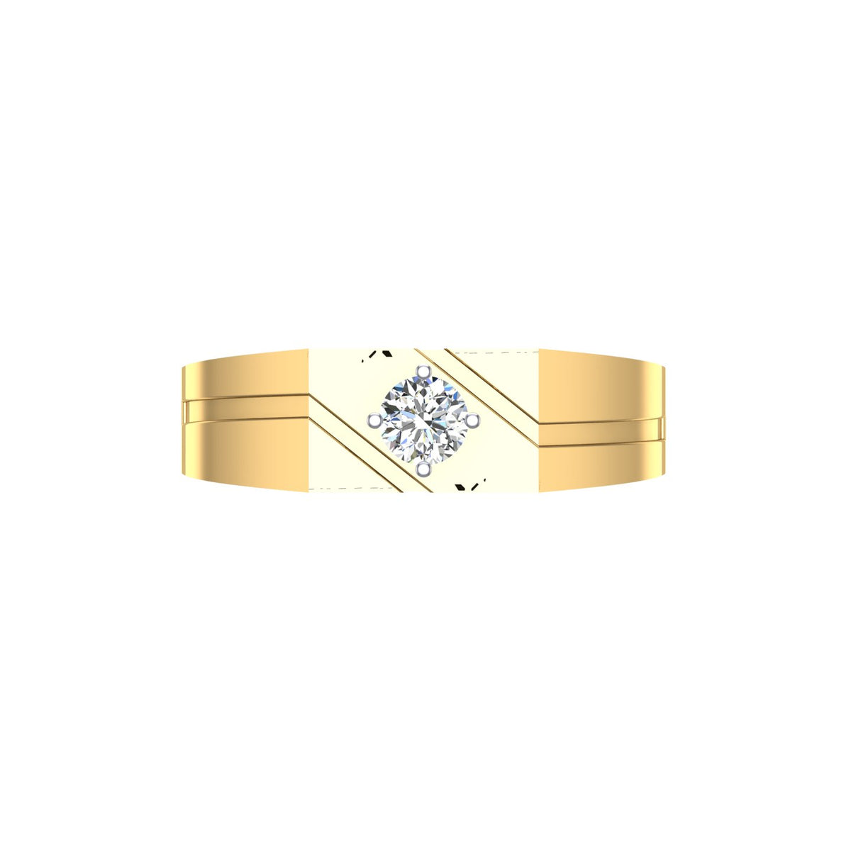 Vertex Solitaire Gents Ring