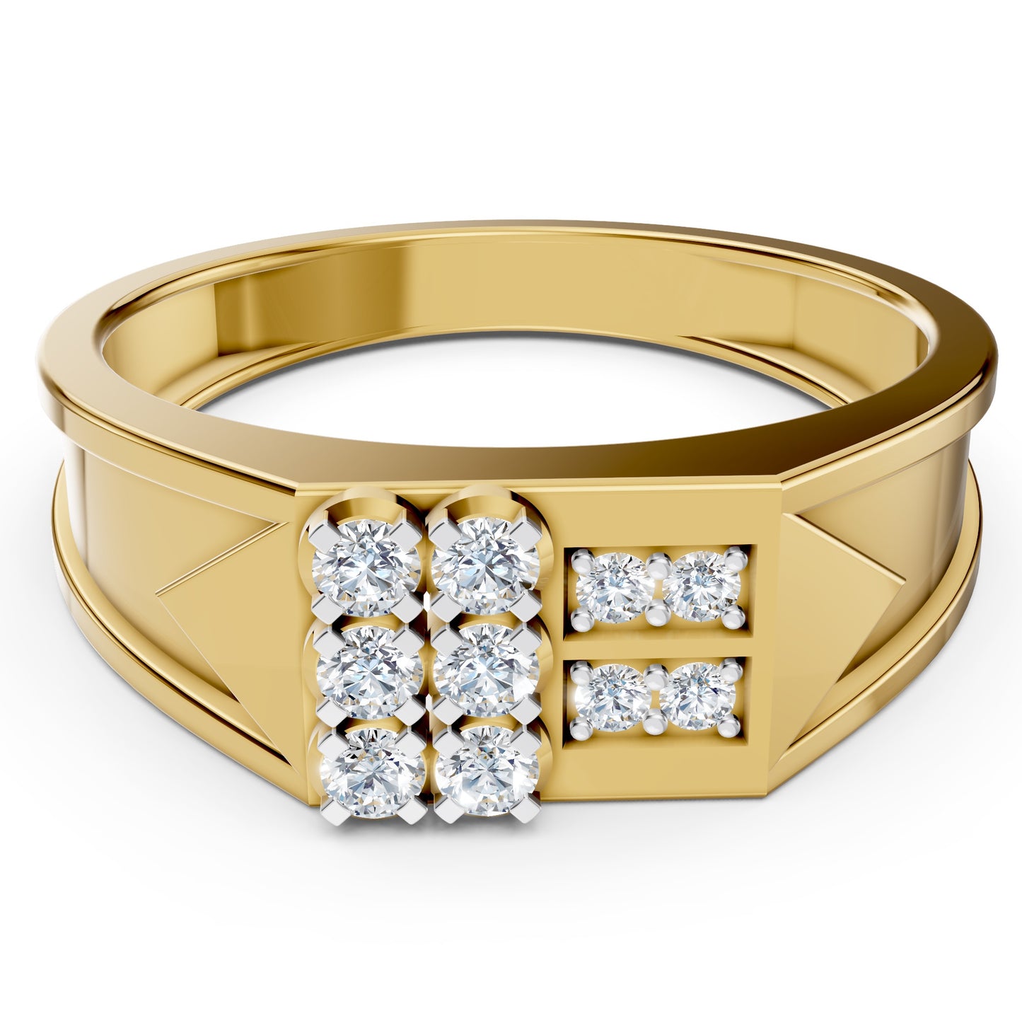 Regal Grid Diamond Gents Ring