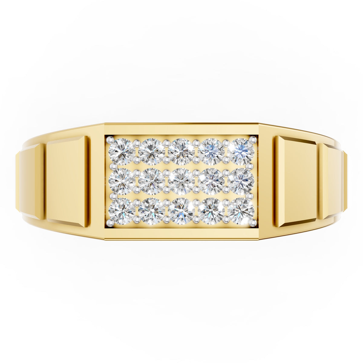 Regal Grid Diamond Gents Ring