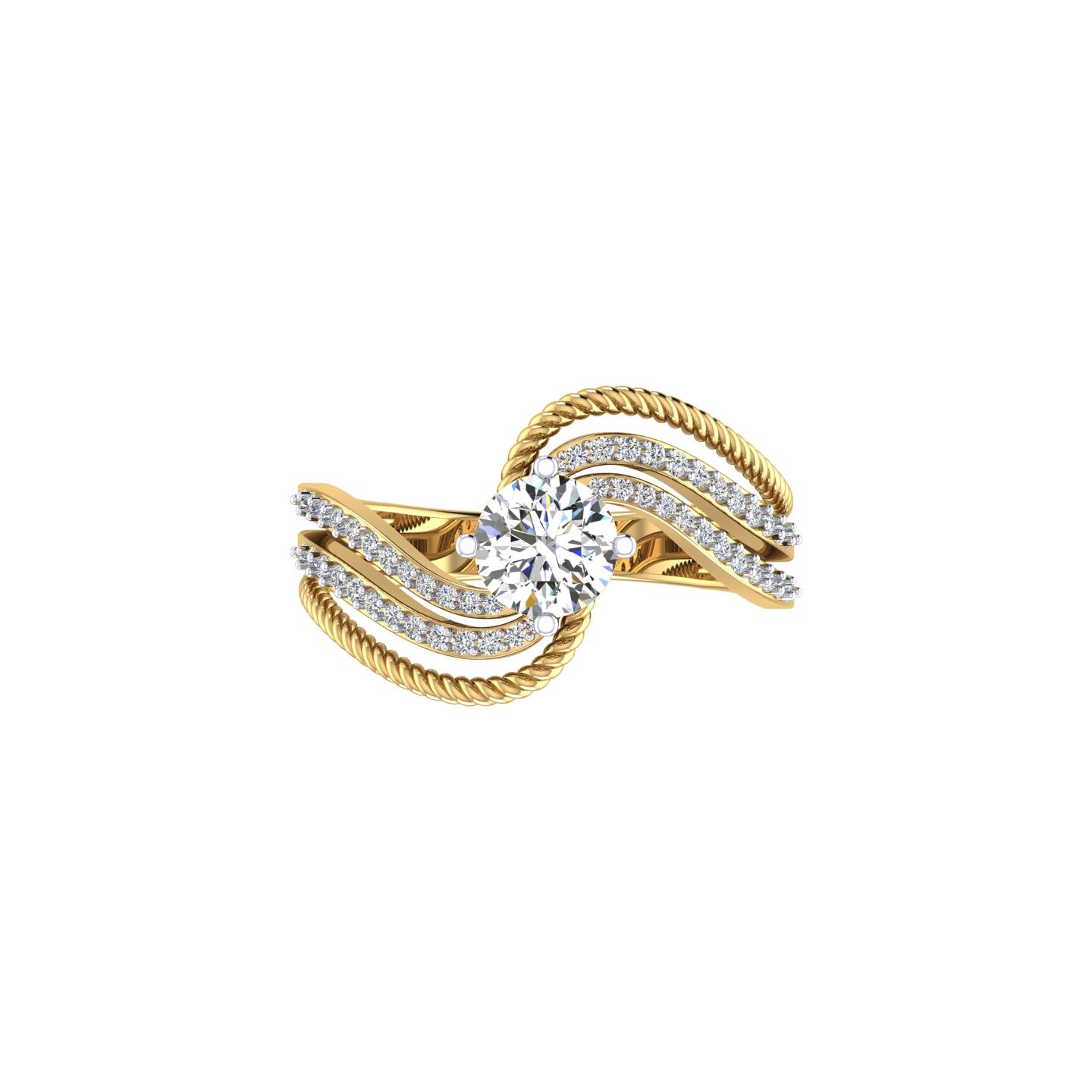 Celestial Wave Solitaire Ring