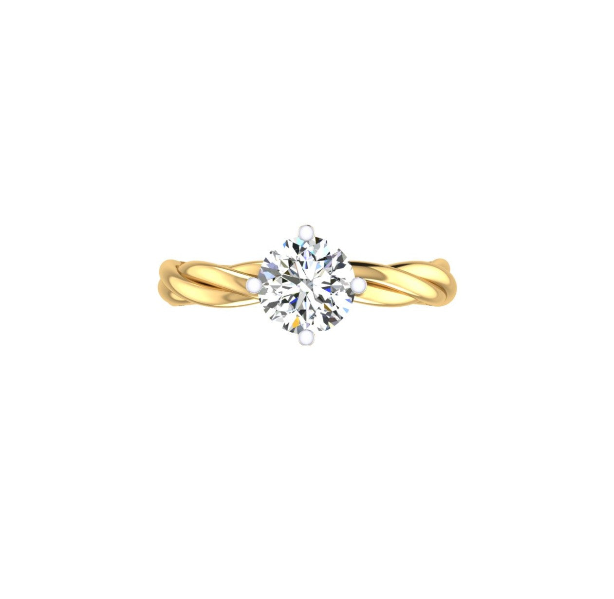 Twisted Harmony Solitaire Ring
