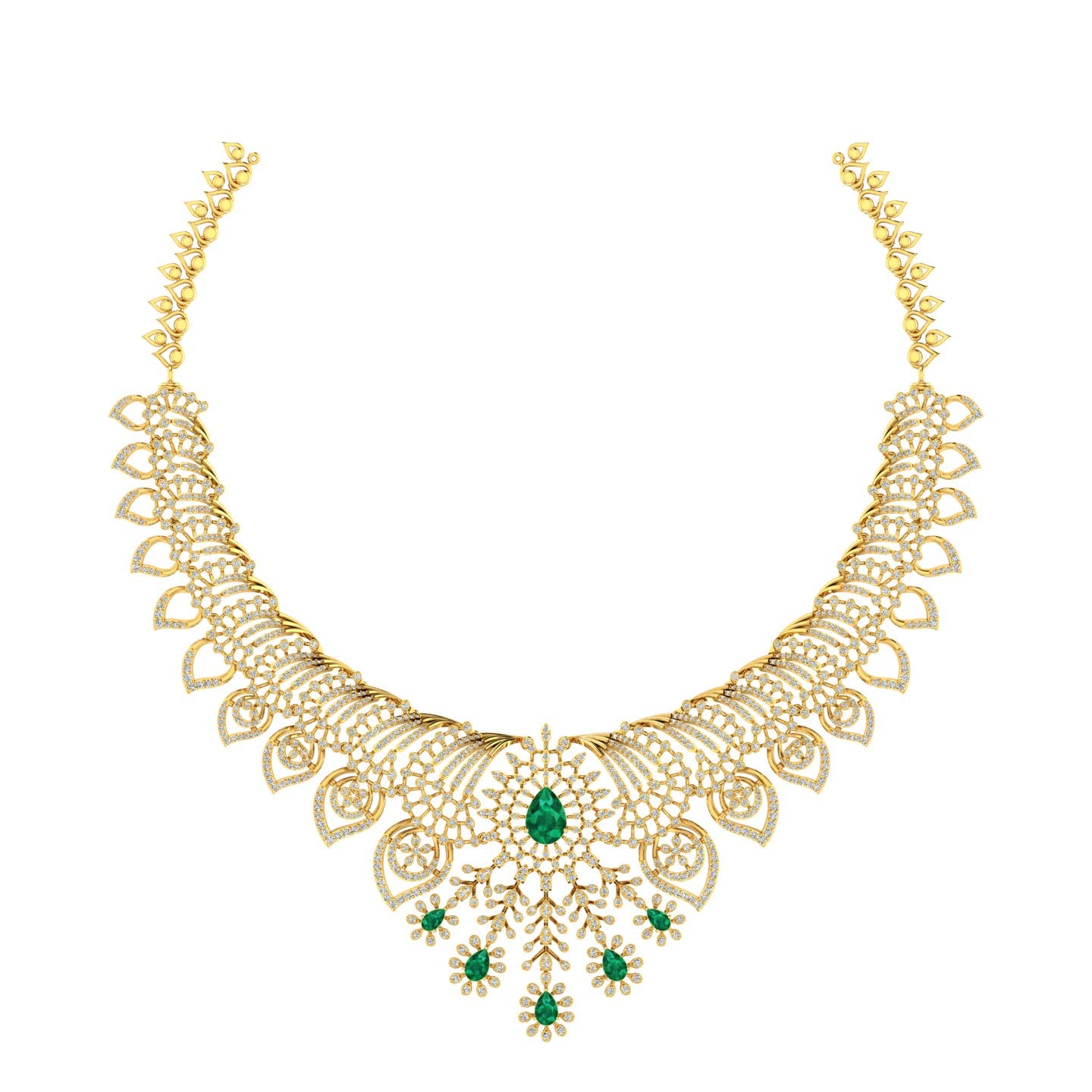 Emerald Peacock Royale Necklace