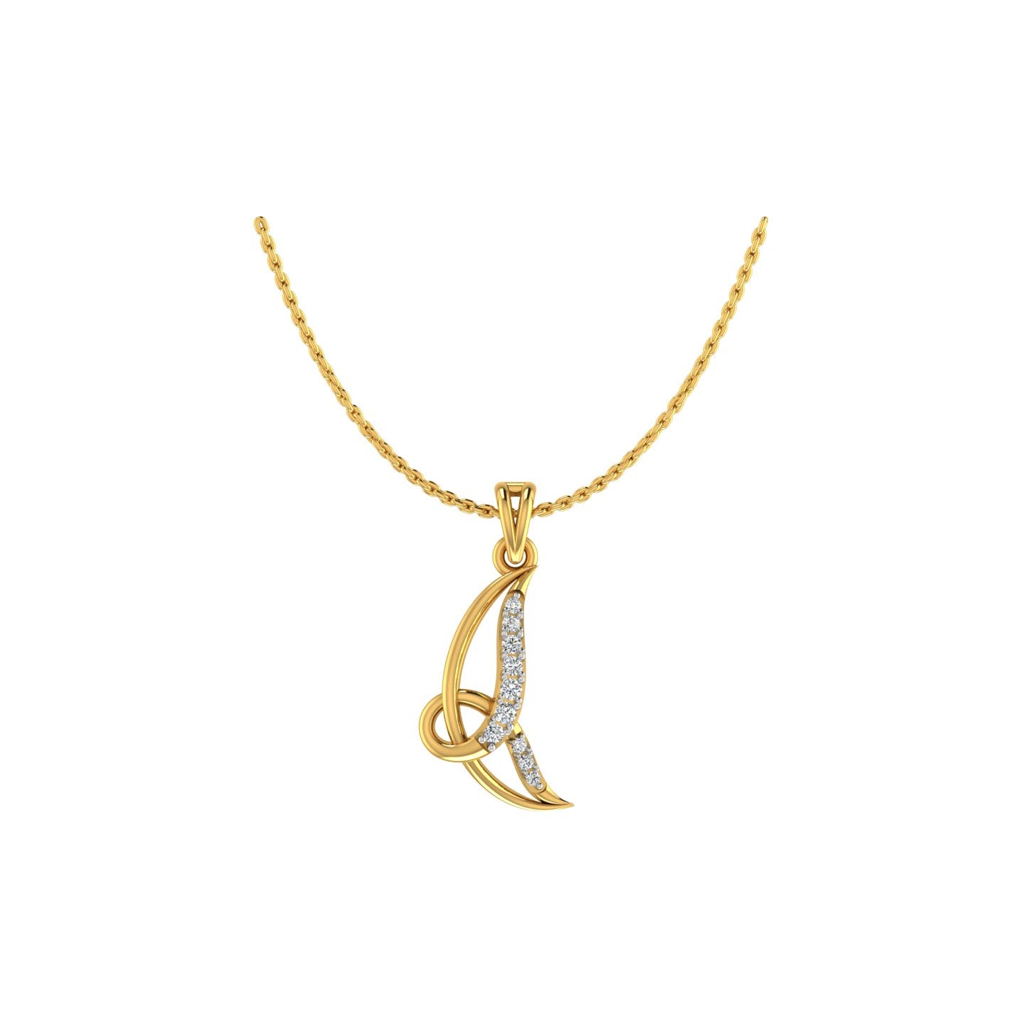 Golden Infinity Twist Diamond Pendant
