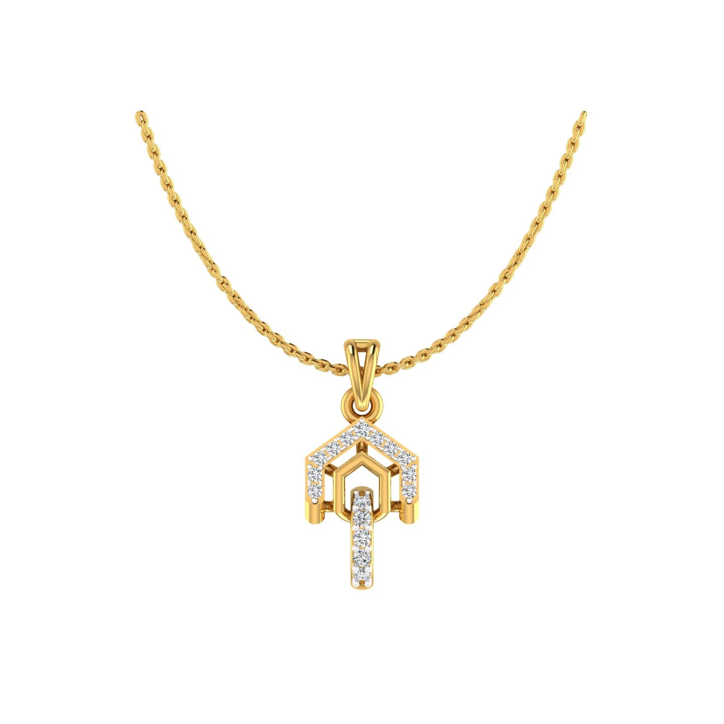 Twisted Ribbon Loop Gold Pendant