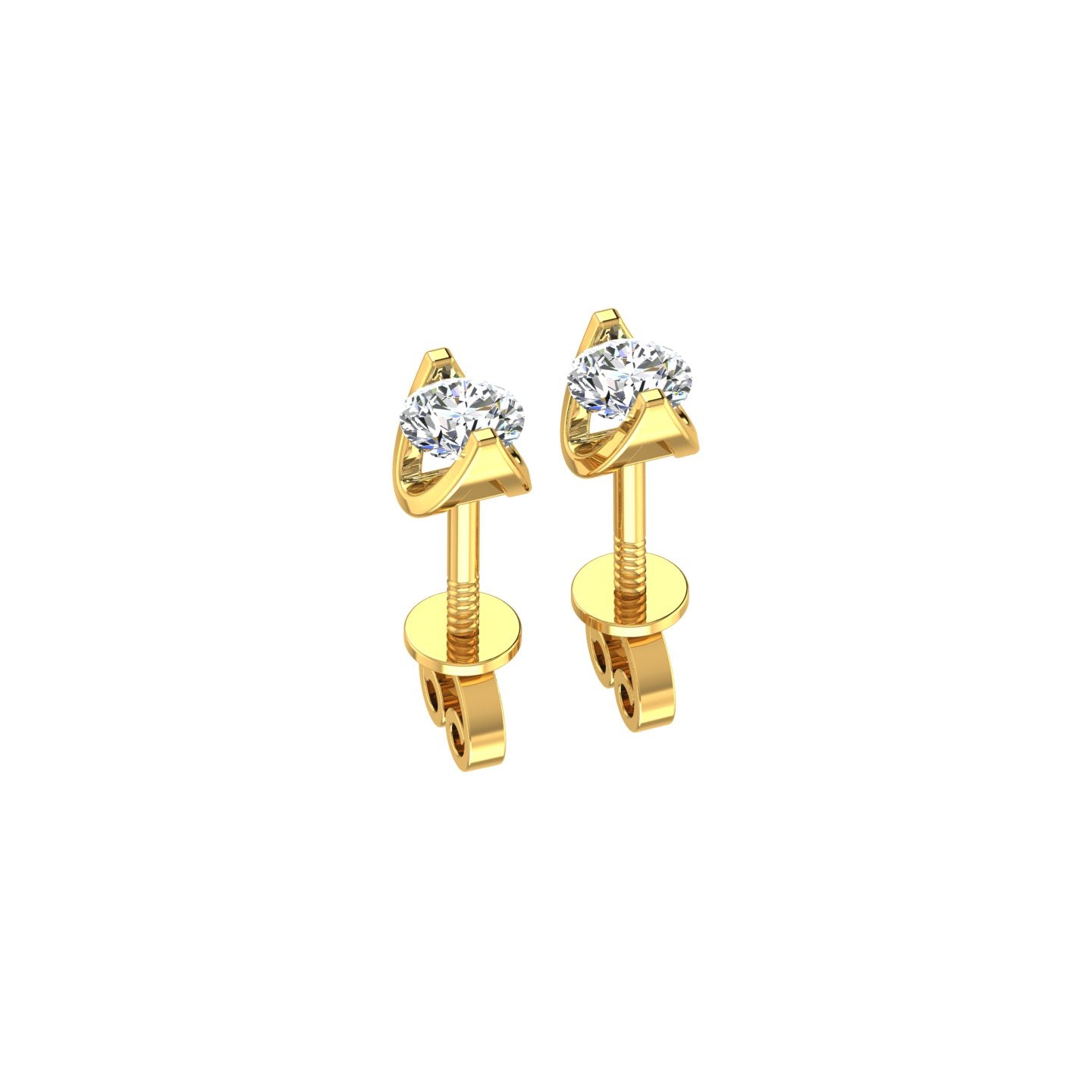 Trinity Twist Solitaire Ear Tops