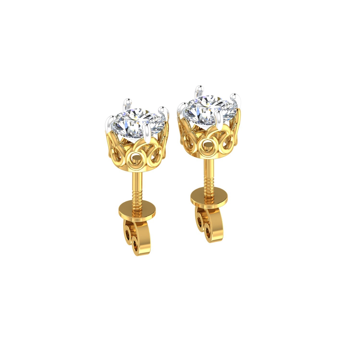Regal Filigree Solitaire Ear Tops