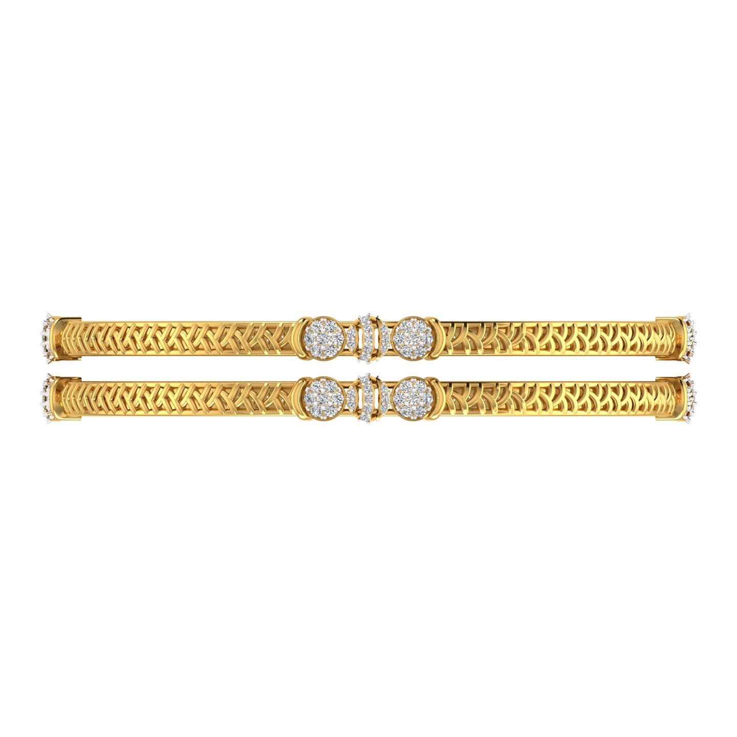 Twin Halo Diamond Bangle