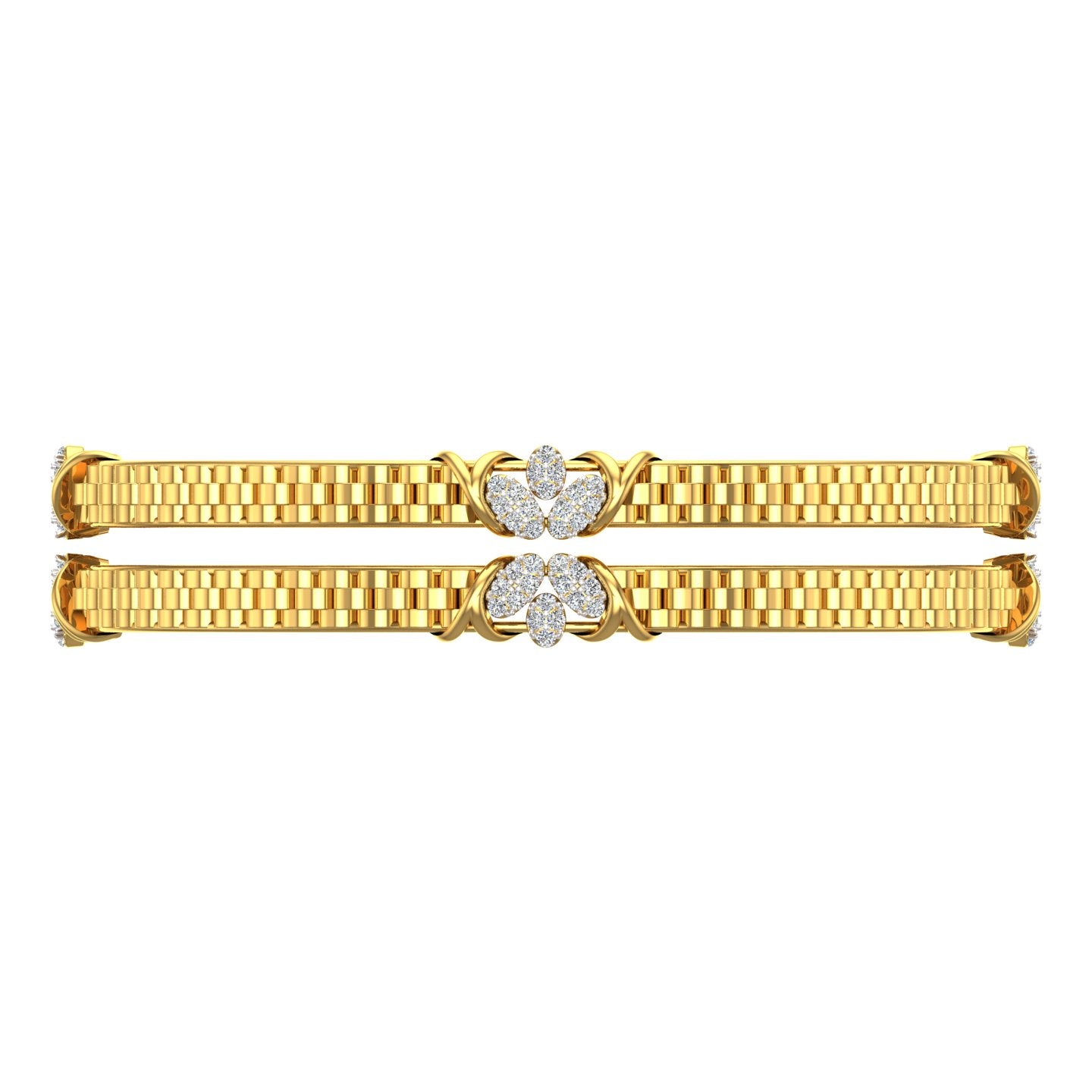 Twin Clover Diamond Bangle