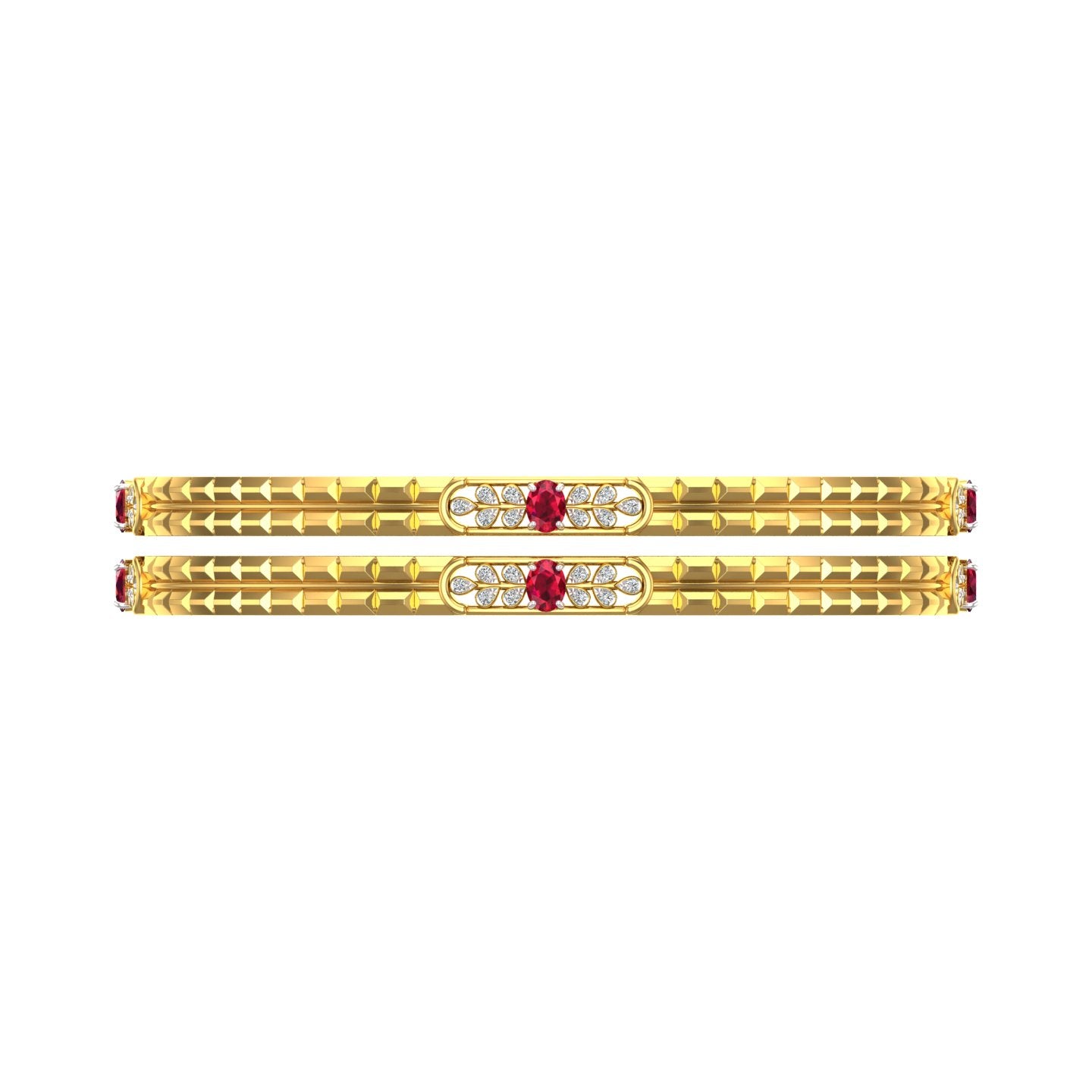 Ruby Blossom Heritage Bangles