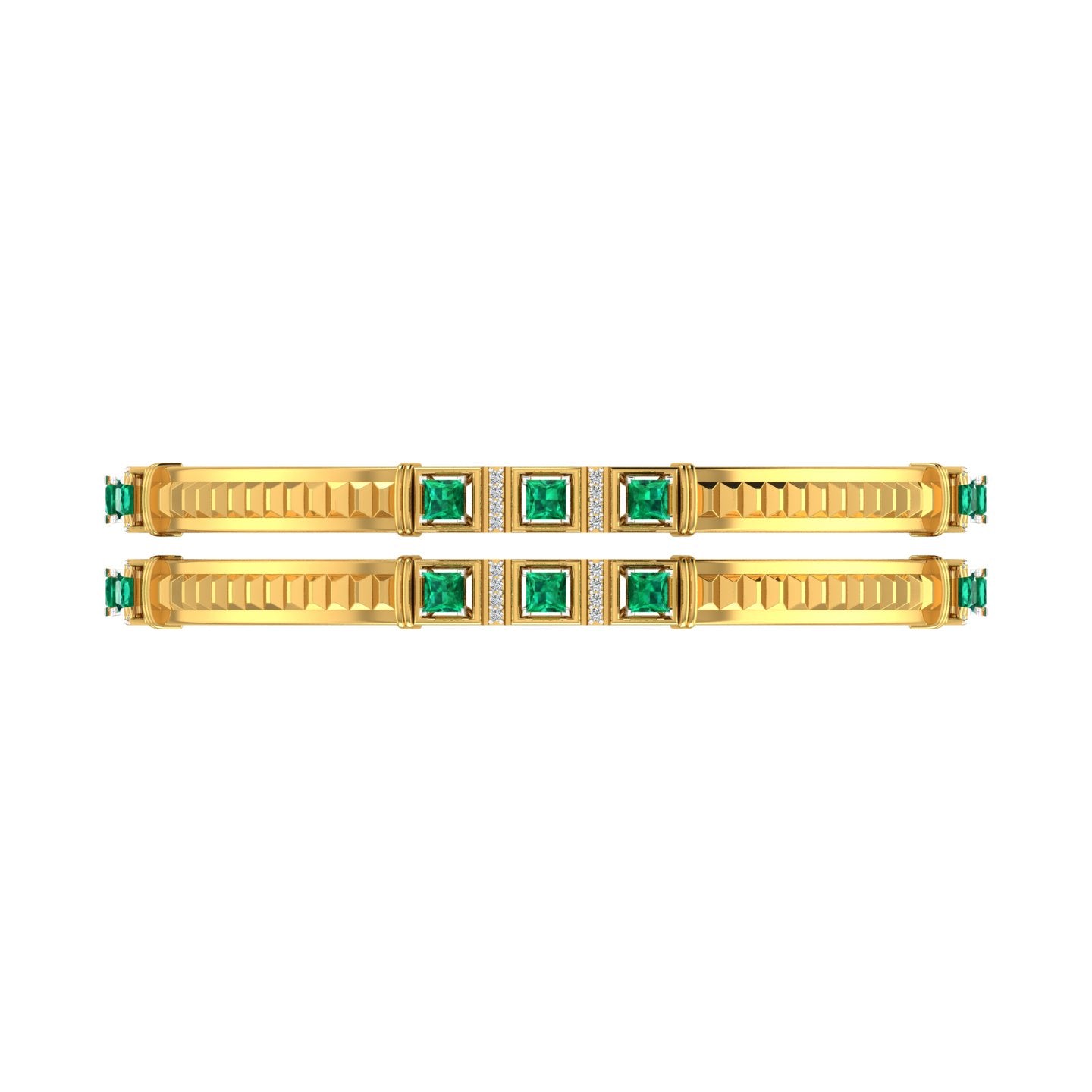Emerald Crown Diamond Bangles
