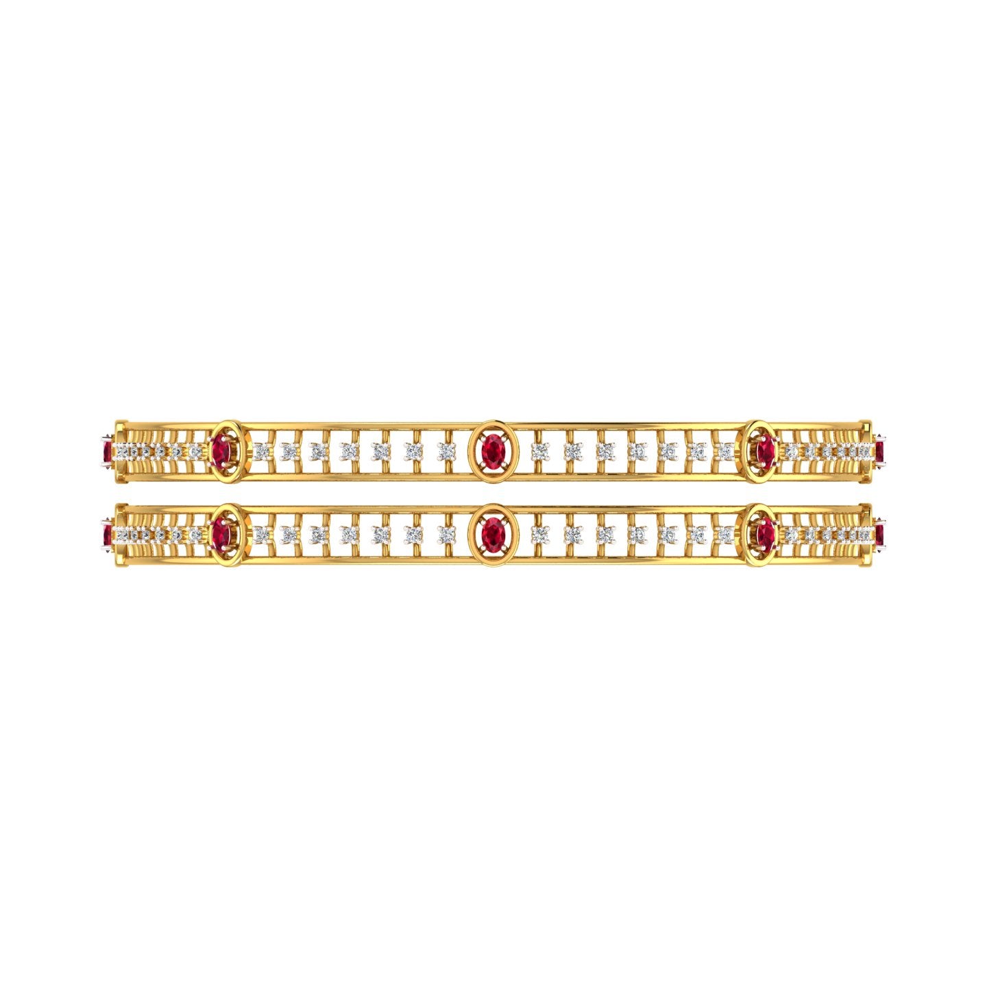 Ruby Cascade Diamond Bangles