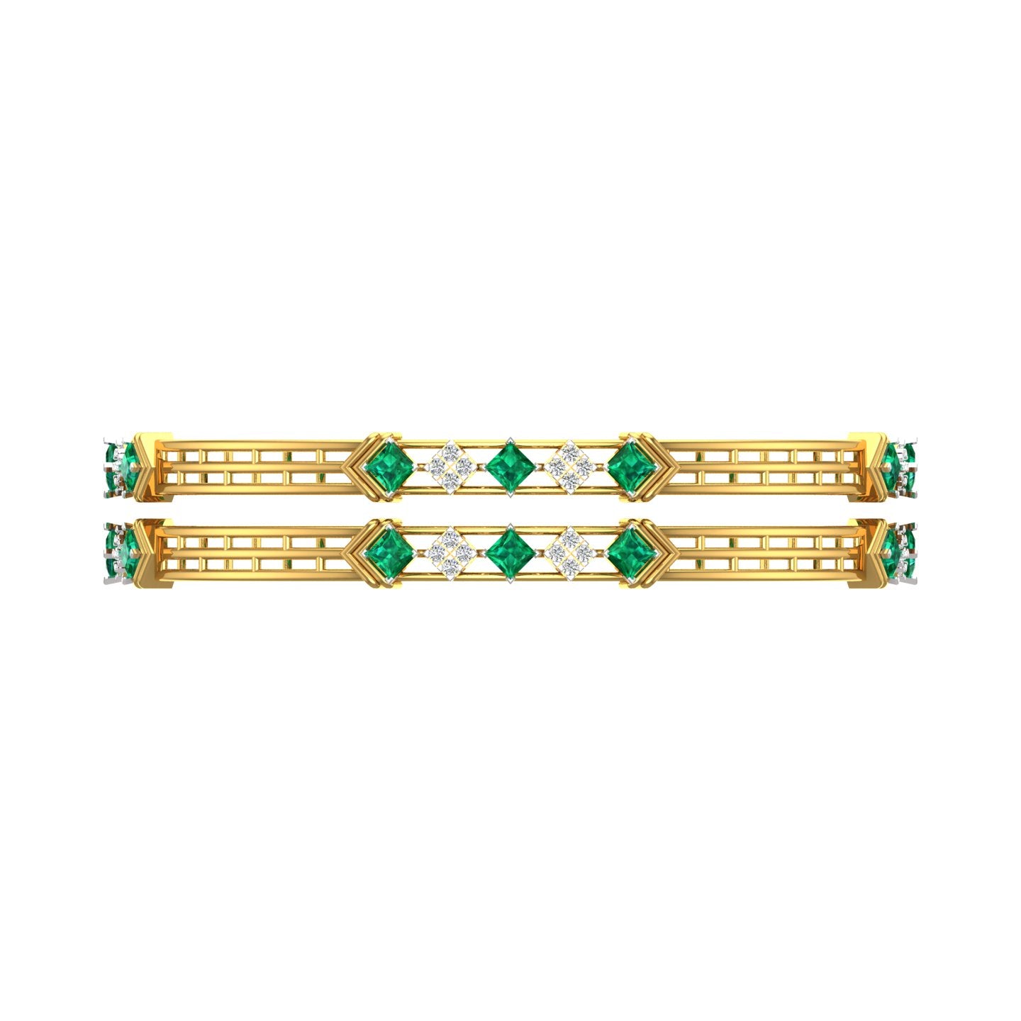 Emerald Infinity Grid Bangles