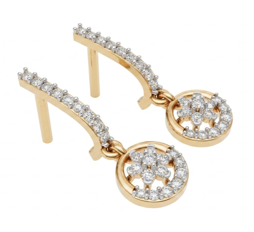 Celestial Blossom Diamond Hoops