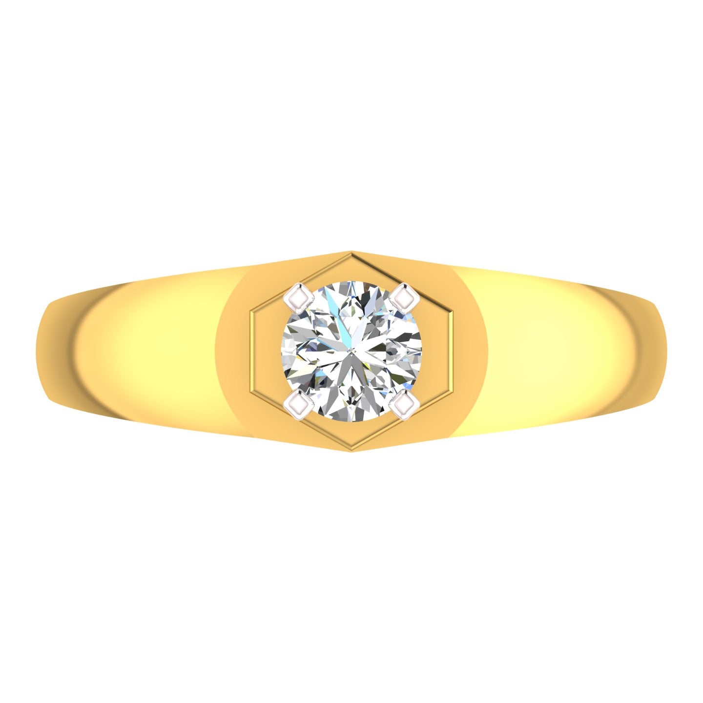 Hexa Crown Solitaire Ring