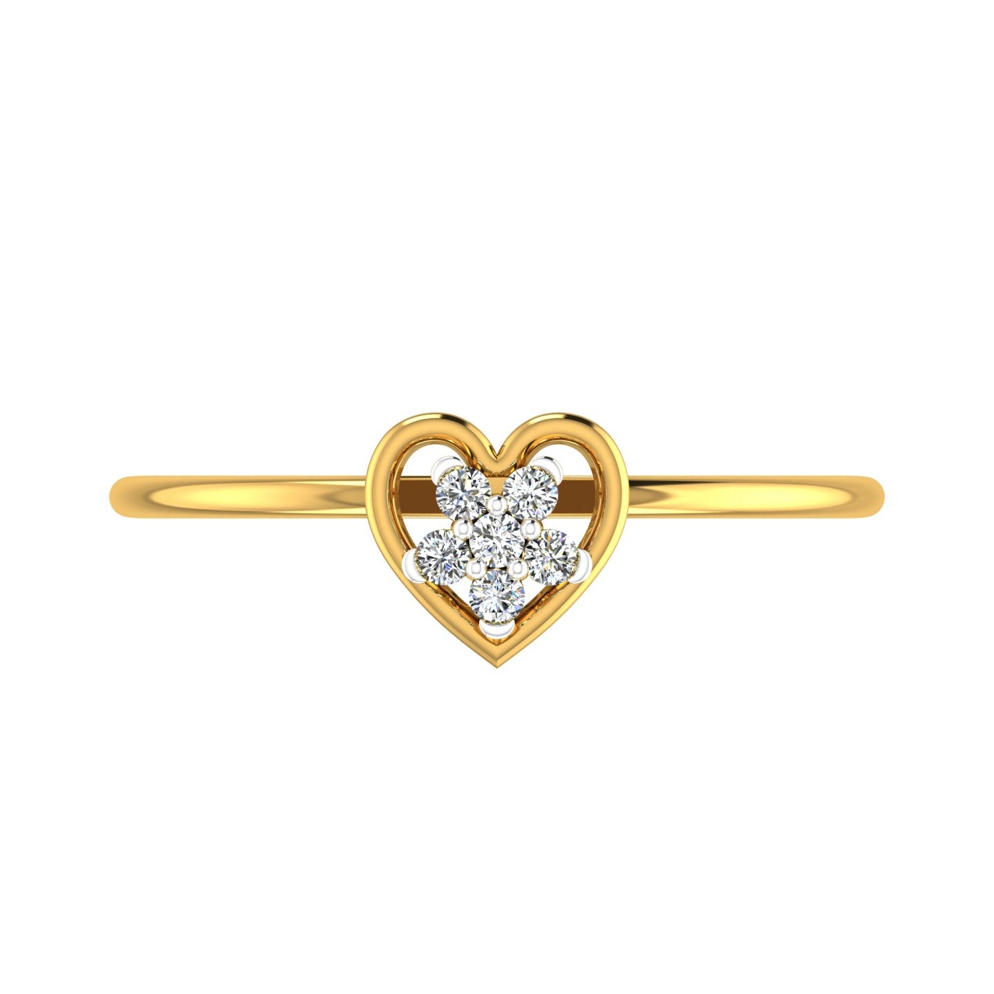 Floral Heart Cluster Diamond Ring